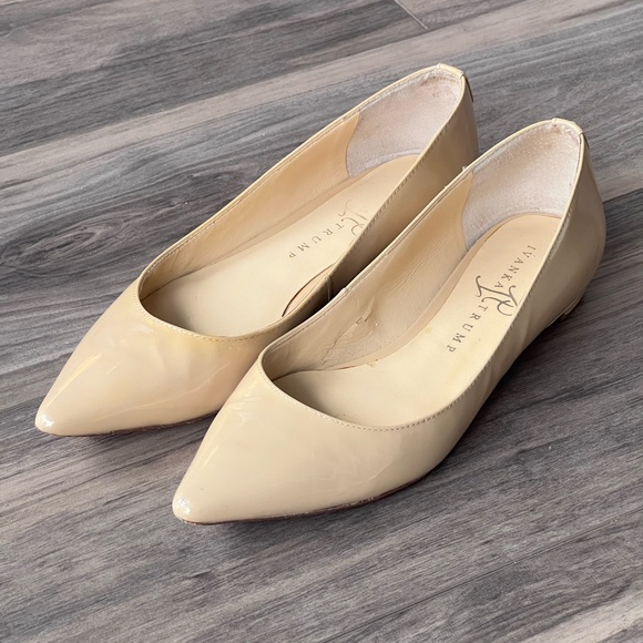 Ivanka Trump Patent Leather Pointed Toe Flats Tan - Picture 4 of 6